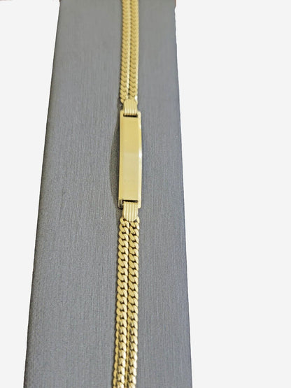 REAL 10k Gold Baby Bracelet ID Miami Cuban Link 5mm 6 Inch Kids SOLID , STRONG - Reva Jeweler
