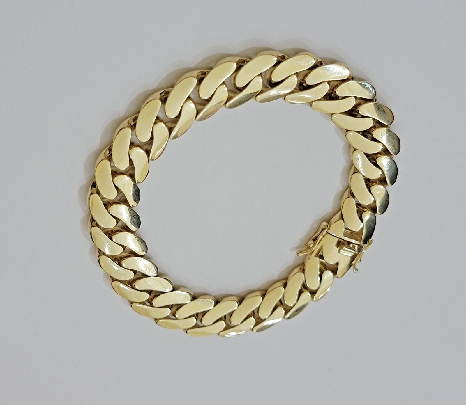 Real 10k Gold Bracelet 12mm Royal Miami Cuban Link 8 inch Men's 10kt Yellow Gold - Reva Jeweler