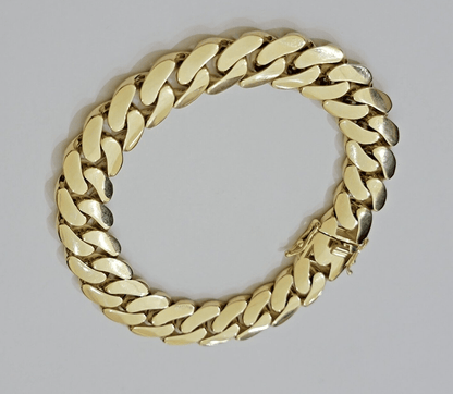 Real 10k Gold Bracelet 14mm Royal Miami Cuban Link 9 inch Men's 10kt Yellow Gold - Reva Jeweler