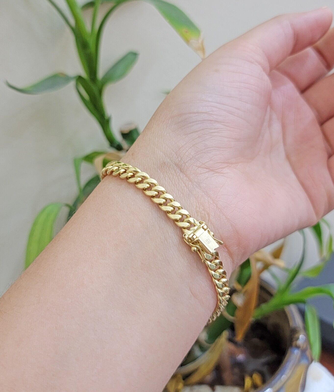 Real 10k Gold Bracelet 7 Inch 6mm Miami Cuban Link 10kt Yellow Gold For Women - Reva Jeweler