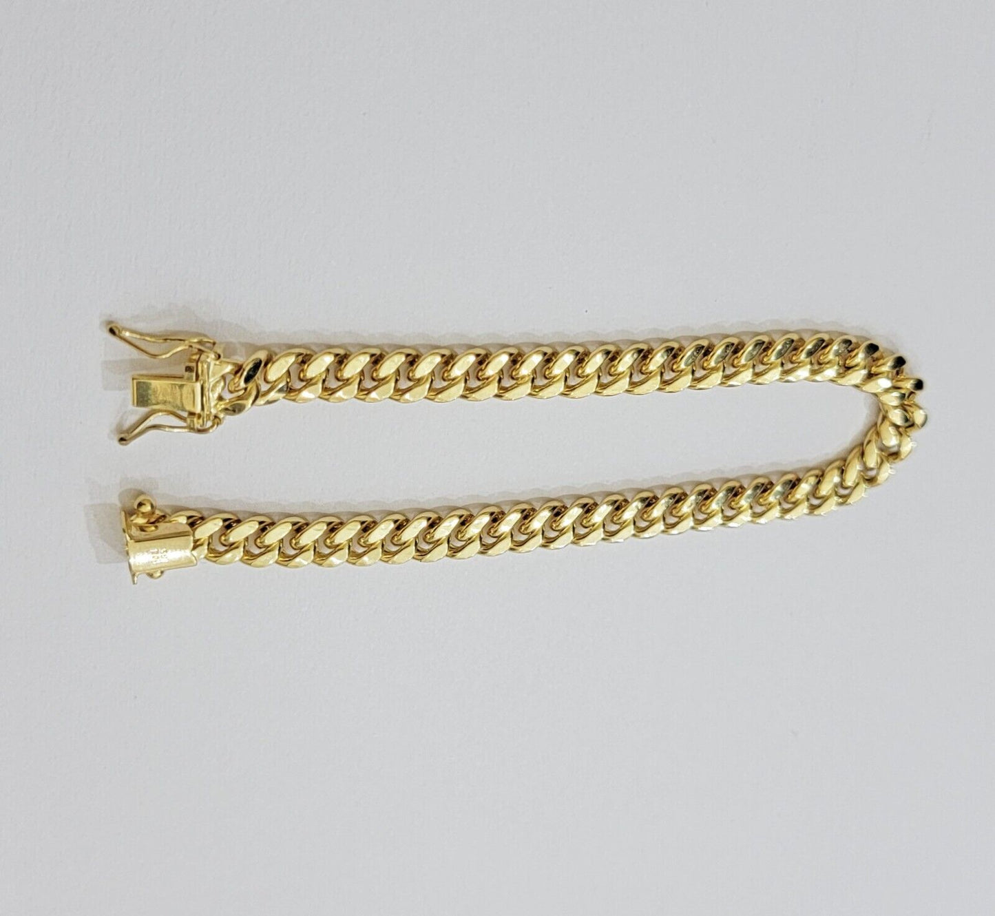 Real 10k Gold Bracelet 7 Inch 6mm Miami Cuban Link 10kt Yellow Gold For Women - Reva Jeweler