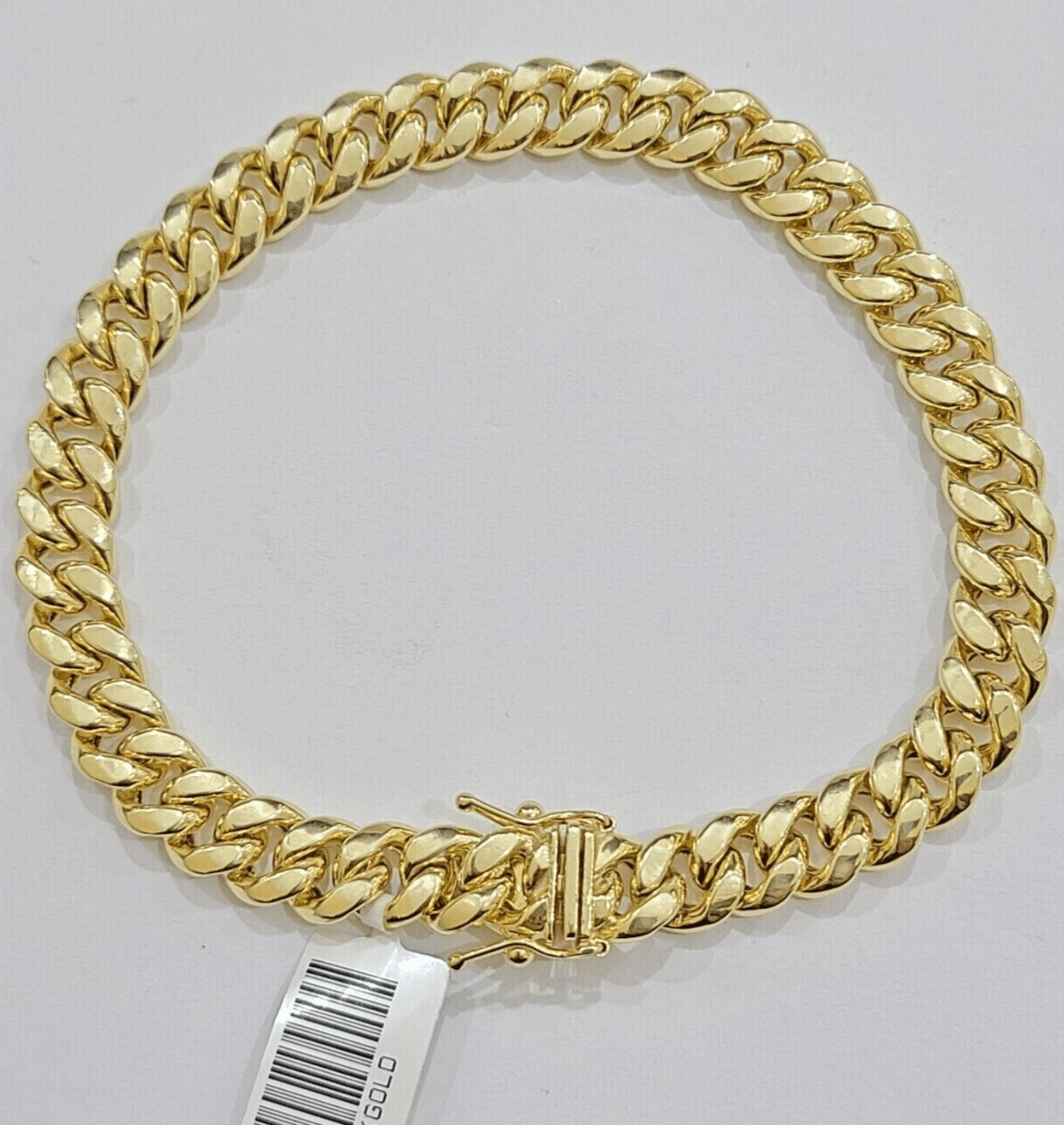 Real 10k Gold Bracelet 7 inch 8mm Miami Cuban Link Box Clasp Strong Men Women - Reva Jeweler