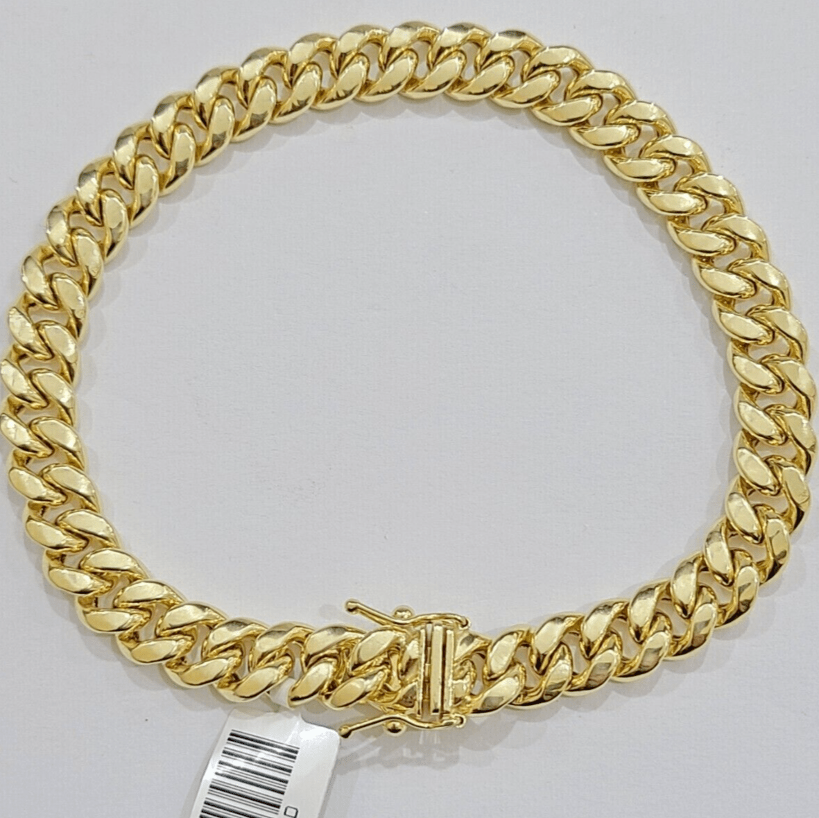Real 10k Gold Bracelet 9 inch 8mm Miami Cuban Link Box Clasp Strong 10kt , Men's - Reva Jeweler