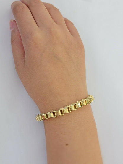 REAL 10k Gold Bracelet Byzantine Box 8" 6mm 10 kt Yellow Gold Men's Genuine 10kt - Reva Jeweler