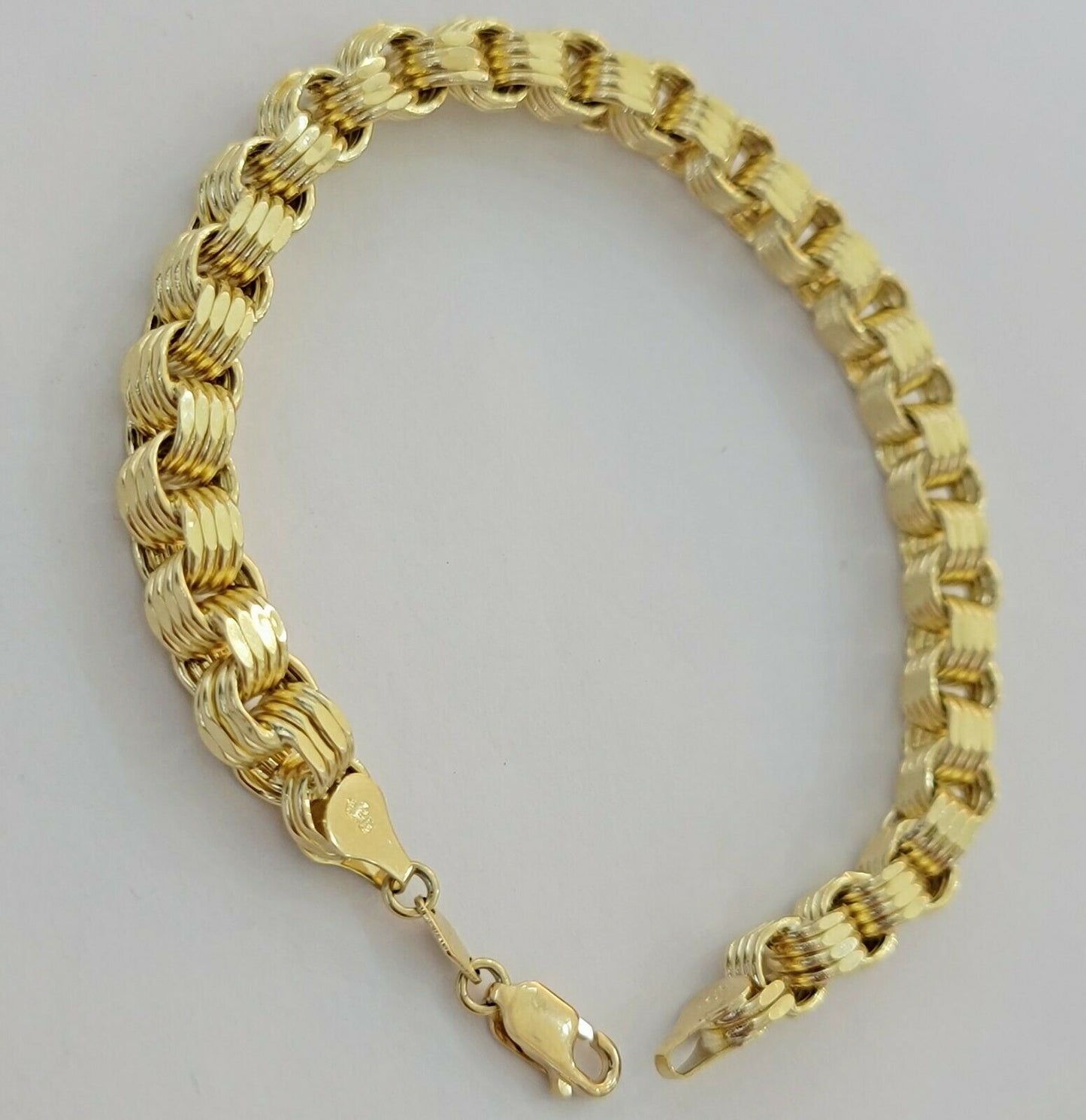 REAL 10k Gold Bracelet Byzantine Box 8" 6mm 10 kt Yellow Gold Men's Genuine 10kt - Reva Jeweler