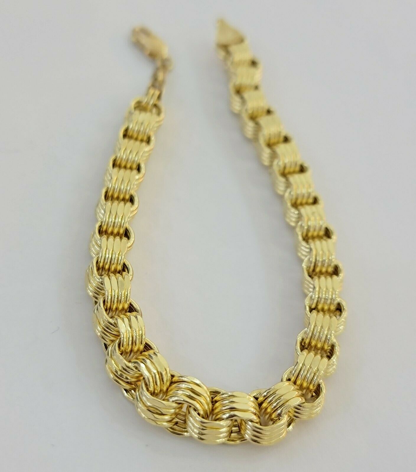 REAL 10k Gold Bracelet Byzantine Box 8" 6mm 10 kt Yellow Gold Men's Genuine 10kt - Reva Jeweler