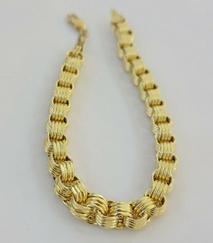 REAL 10k Gold Bracelet Byzantine Box 8" 6mm 10 kt Yellow Gold Men's Genuine 10kt - Reva Jeweler