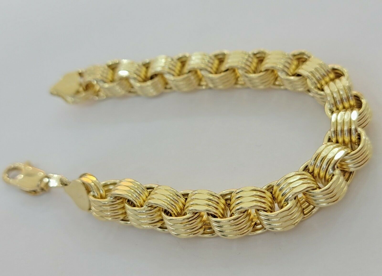 REAL 10k Gold Bracelet Byzantine Box 8" 9mm 10 kt Yellow Gold Men's Genuine 10kt - Reva Jeweler
