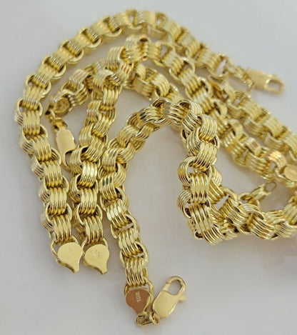 REAL 10k Gold Bracelet Byzantine Box 8" 9mm 10 kt Yellow Gold Men's Genuine 10kt - Reva Jeweler