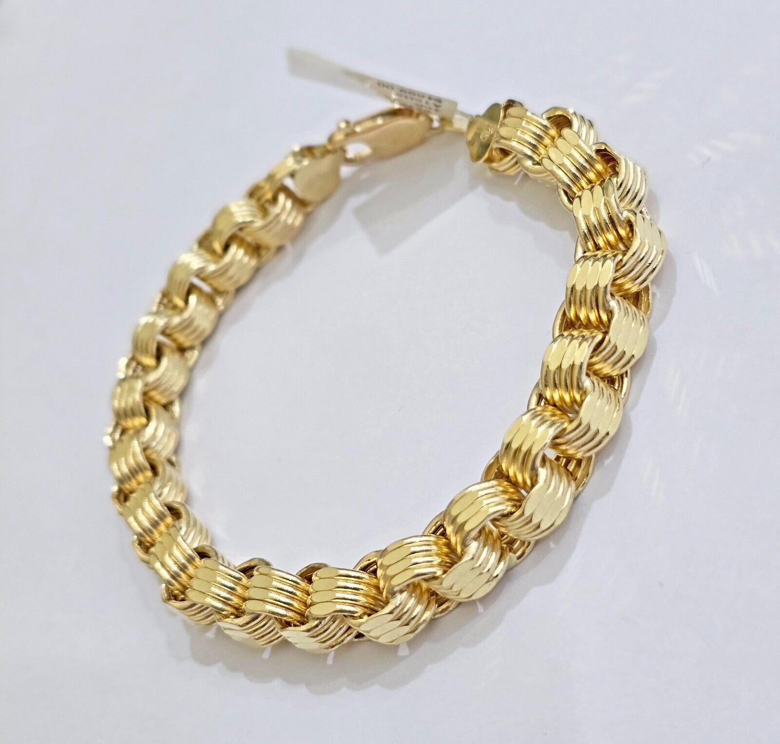 Real 10k Gold Bracelet Byzantine Box 8 Inch 8.5mm 10kt Yellow Gold Men's Genuine - Reva Jeweler