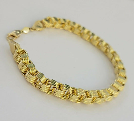 REAL 10k Gold Bracelet Byzantine Box 9" 6mm 10 kt Yellow Gold Men's Genuine 10kt - Reva Jeweler