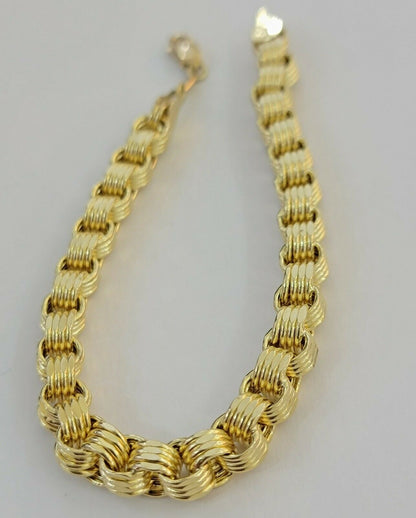 REAL 10k Gold Bracelet Byzantine Box 9" 6mm 10 kt Yellow Gold Men's Genuine 10kt - Reva Jeweler