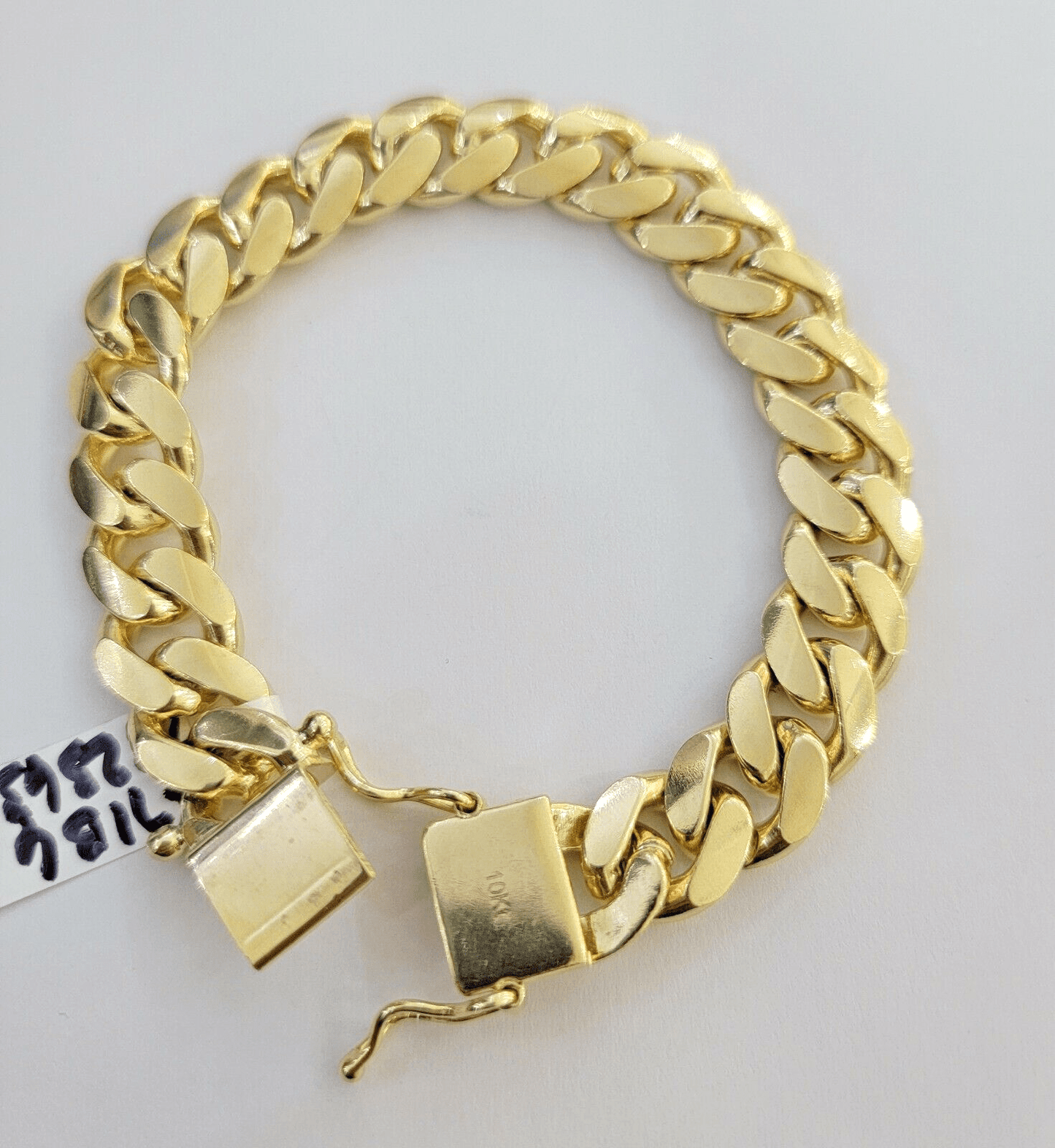 Real 10k Gold Bracelet Mens Miami Cuban Link 9 Inch 13mm Heavy SOLID 10KT , SALE - Reva Jeweler