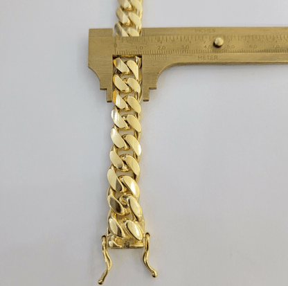 Real 10k Gold Bracelet Mens Miami Cuban Link 9 Inch 13mm Heavy SOLID 10KT , SALE - Reva Jeweler
