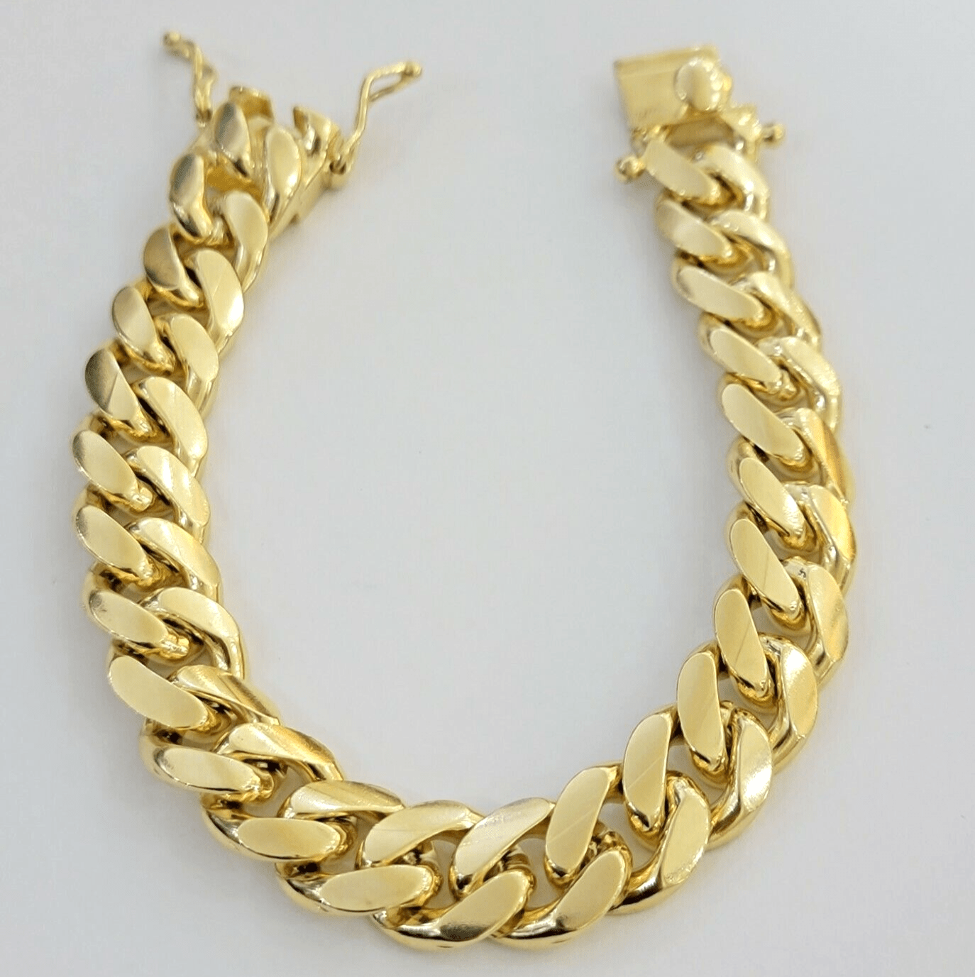 Real 10k Gold Bracelet Mens Miami Cuban Link 9 Inch 13mm Heavy SOLID 10KT , SALE - Reva Jeweler