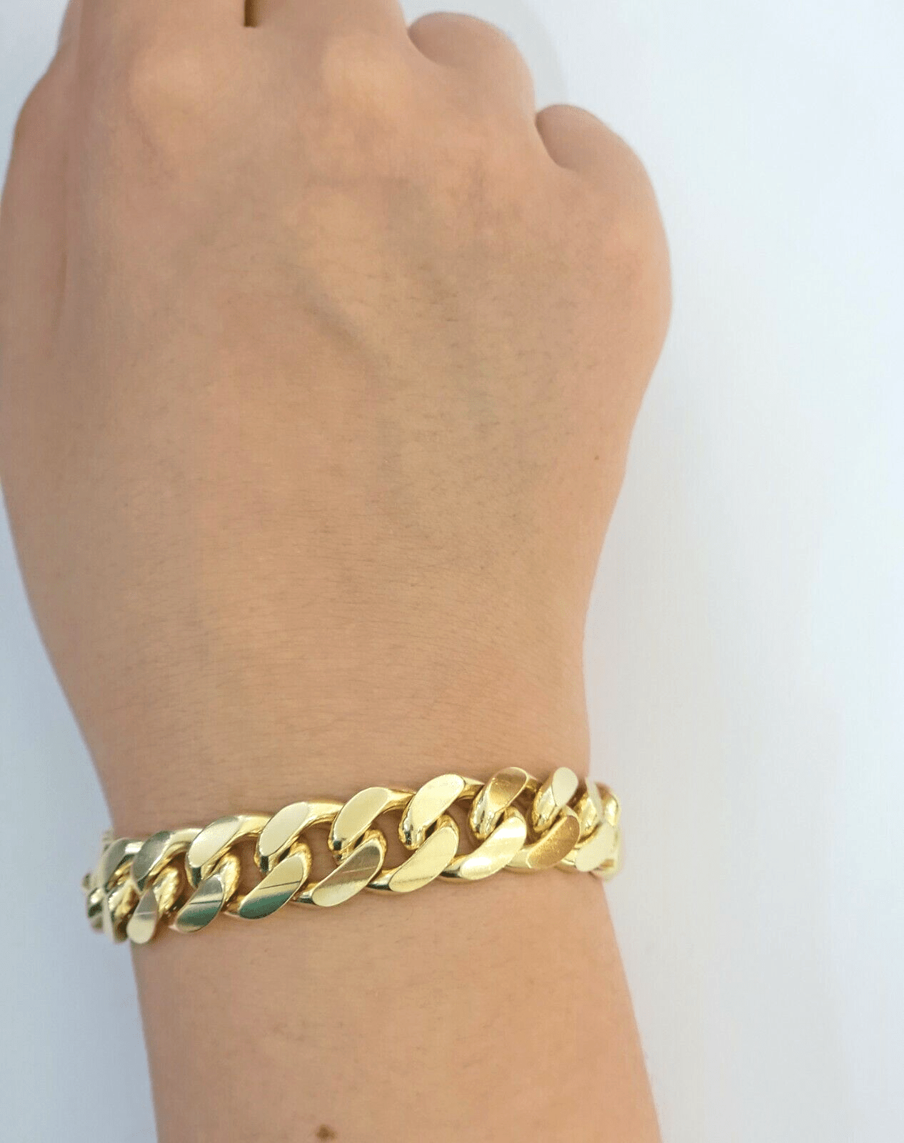 Real 10k Gold Bracelet Mens Miami Cuban Link 9 Inch 13mm Heavy SOLID 10KT , SALE - Reva Jeweler