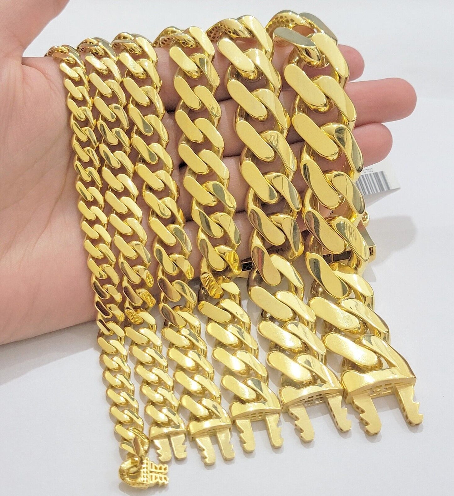 Real 10k Gold Bracelet Royal Cuban Link Monaco 8mm - 20mm 8 - 9" 10kt Yellow Gold - Reva Jeweler