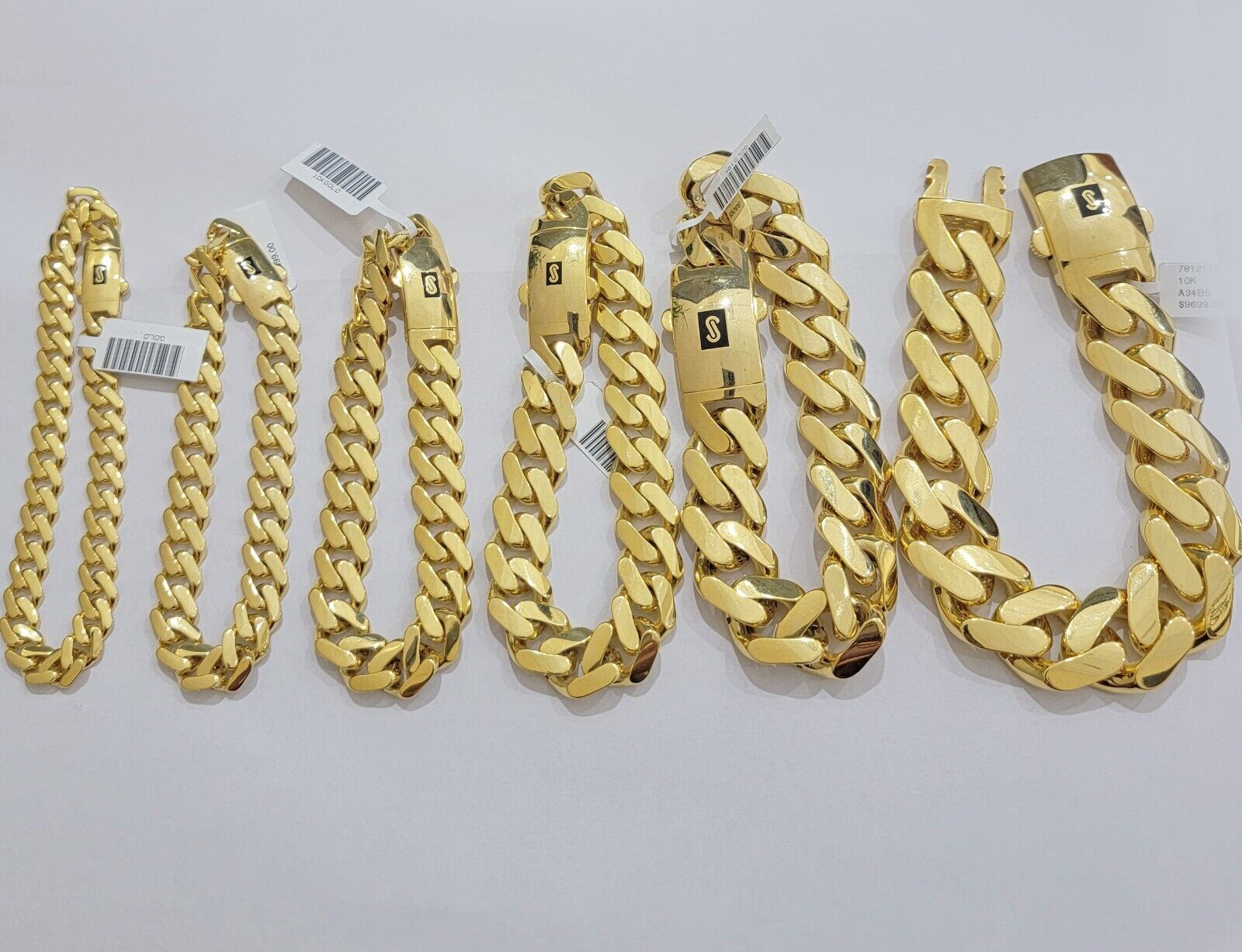 Real 10k Gold Bracelet Royal Cuban Link Monaco 8mm - 20mm 8 - 9" 10kt Yellow Gold - Reva Jeweler