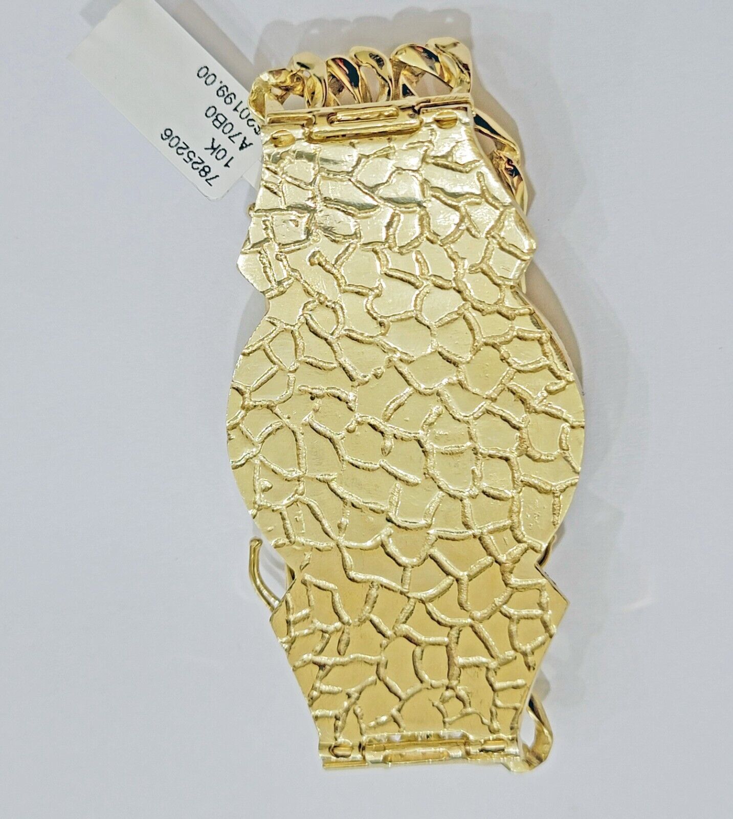 Real 10k Gold Bracelet Solid San Lazarus 9 Inches Cuban Link Pura oro , lázaro - Reva Jeweler