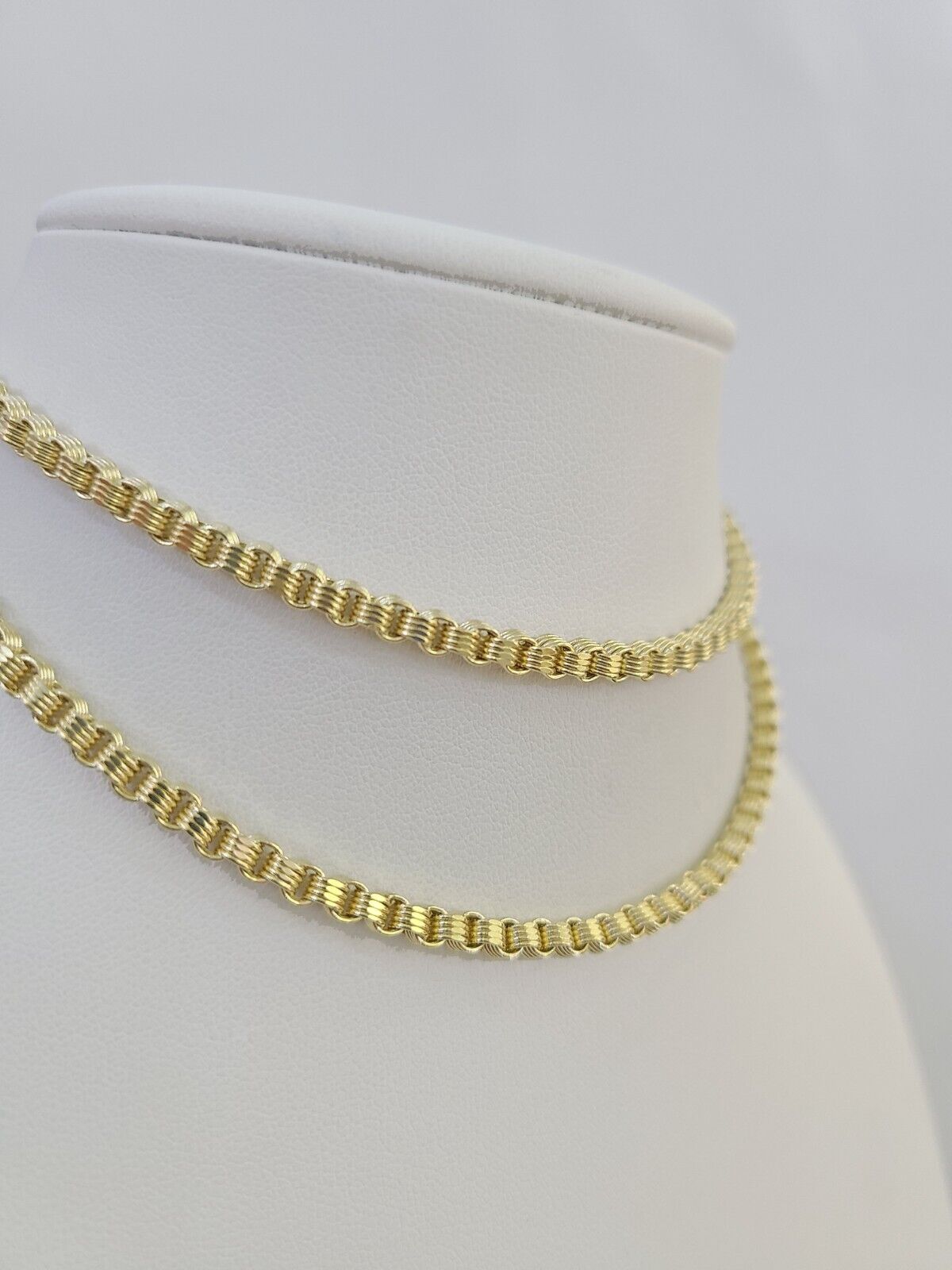 REAL 10k Gold Byzantine Chain Necklace Lobster Clasp 3mm 20" 22" 24" 26" 28" 30" - Reva Jeweler