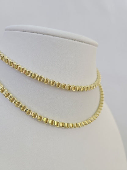 REAL 10k Gold Byzantine Chain Necklace Lobster Clasp 3mm 20" 22" 24" 26" 28" 30" - Reva Jeweler