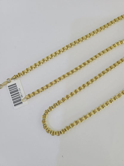 REAL 10k Gold Byzantine Chain Necklace Lobster Clasp 3mm 20" 22" 24" 26" 28" 30" - Reva Jeweler