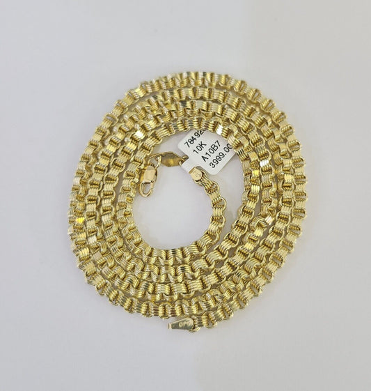 REAL 10k Gold Byzantine Chain Necklace Lobster Clasp 3mm 20" 22" 24" 26" 28" 30" - Reva Jeweler