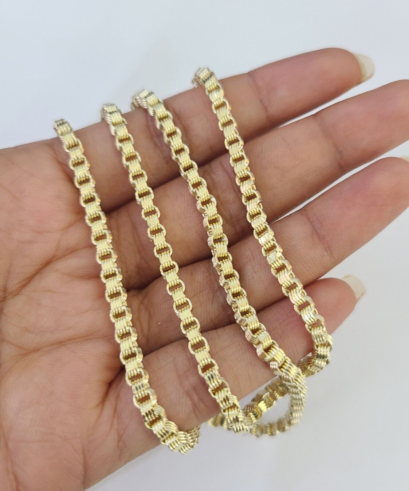 REAL 10k Gold Byzantine Chain Necklace Lobster Clasp 3mm 20" 22" 24" 26" 28" 30" - Reva Jeweler