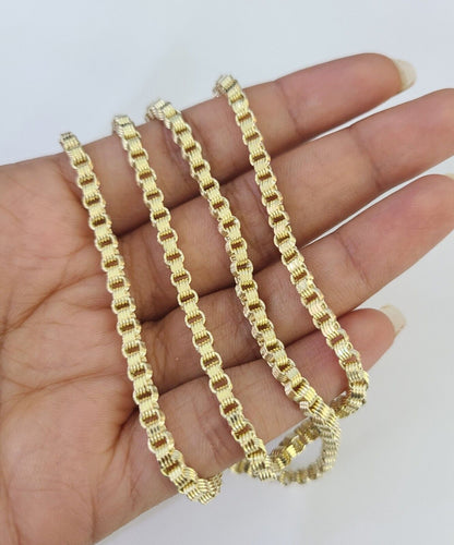 REAL 10k Gold Byzantine Chain Necklace Lobster Clasp 3mm 20" 22" 24" 26" 28" 30" - Reva Jeweler