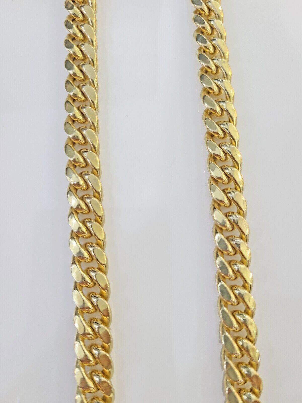 Real 10k Gold Chain 9mm 22 Inch Miami Cuban Link Necklace Strong Mens 10KT Gold - Reva Jeweler
