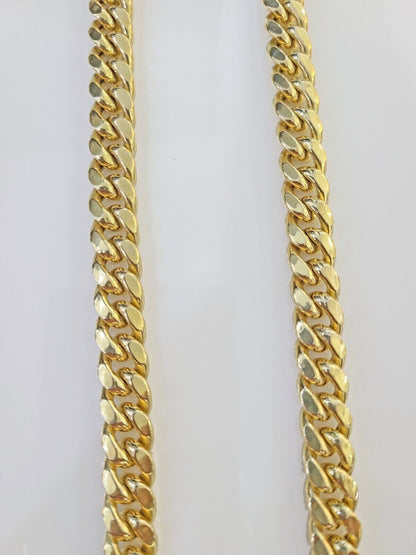 Real 10k Gold Chain 9mm 22 Inch Miami Cuban Link Necklace Strong Mens 10KT Gold - Reva Jeweler