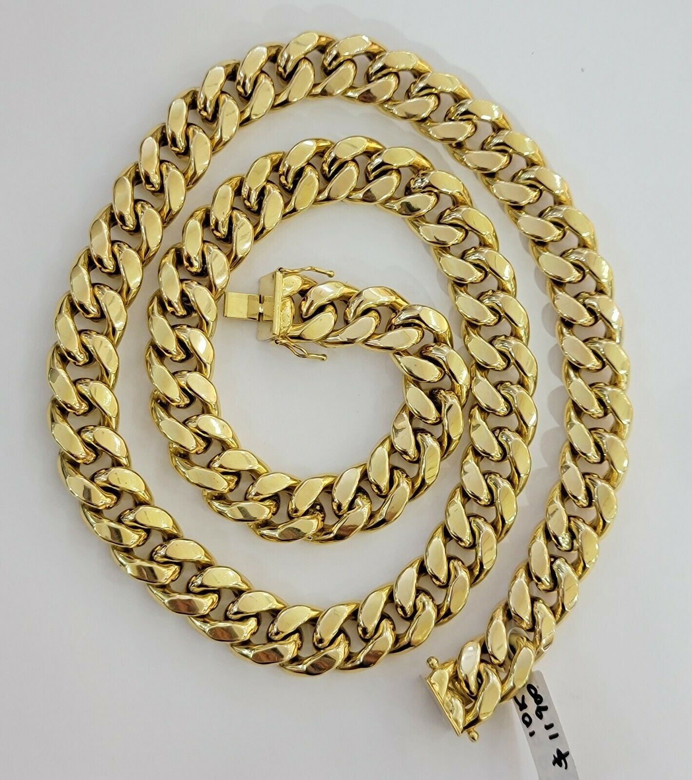 REAL 10k Gold Chain Bracelet Set Miami Cuban Link Mens 13mm 28" Necklace 8" Brac - Reva Jeweler