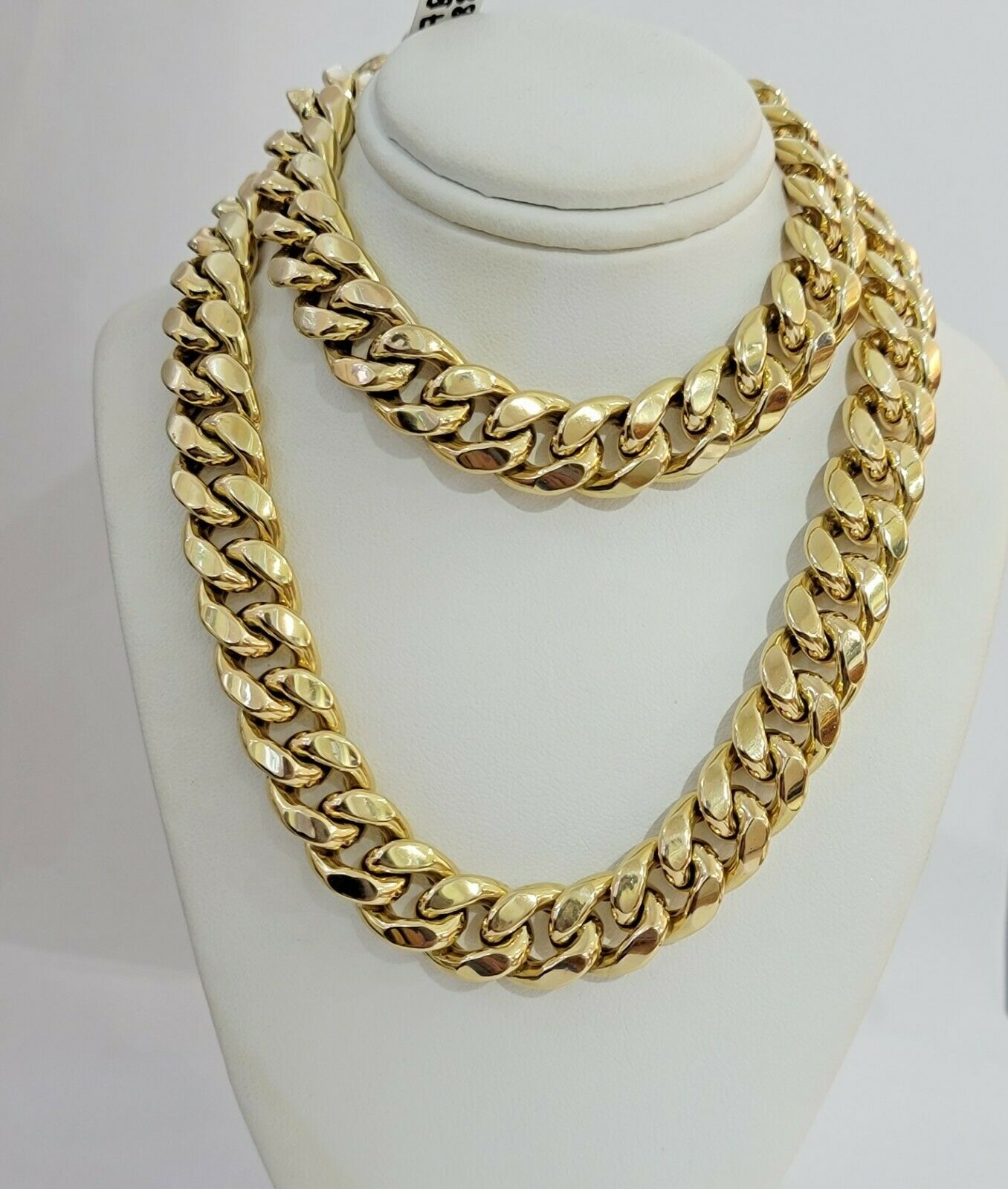 REAL 10k Gold Chain Bracelet Set Miami Cuban Link Mens 13mm 30" Necklace 9" Brac - Reva Jeweler