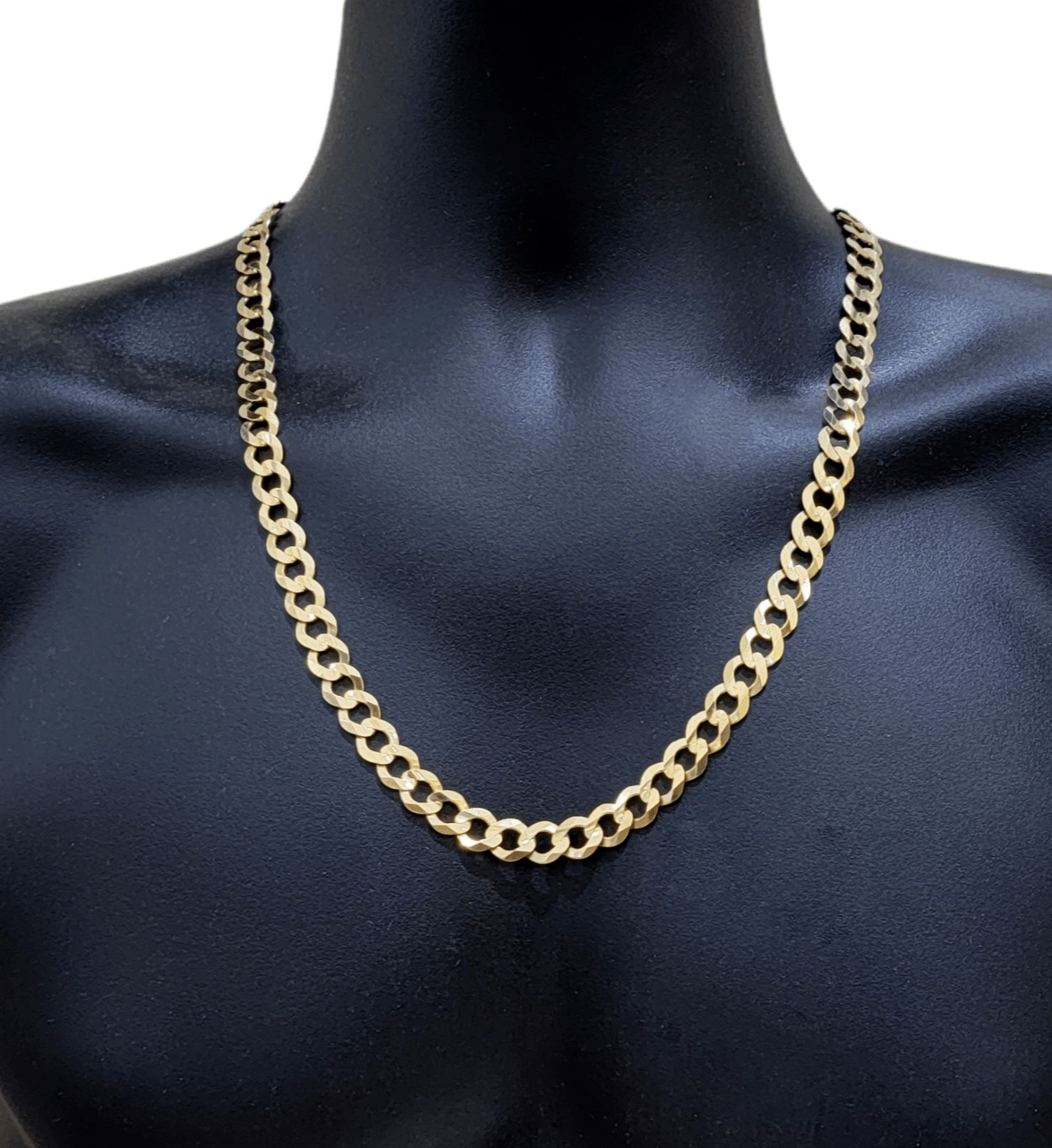 Real 10k Gold Chain Cuban Curb Link 22 Inch 10mm Solid 10kt Yellow Gold Necklace - Reva Jeweler