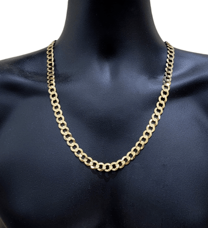 Real 10k Gold Chain Cuban Curb Link 22 Inch 10mm Solid 10kt Yellow Gold Necklace - Reva Jeweler