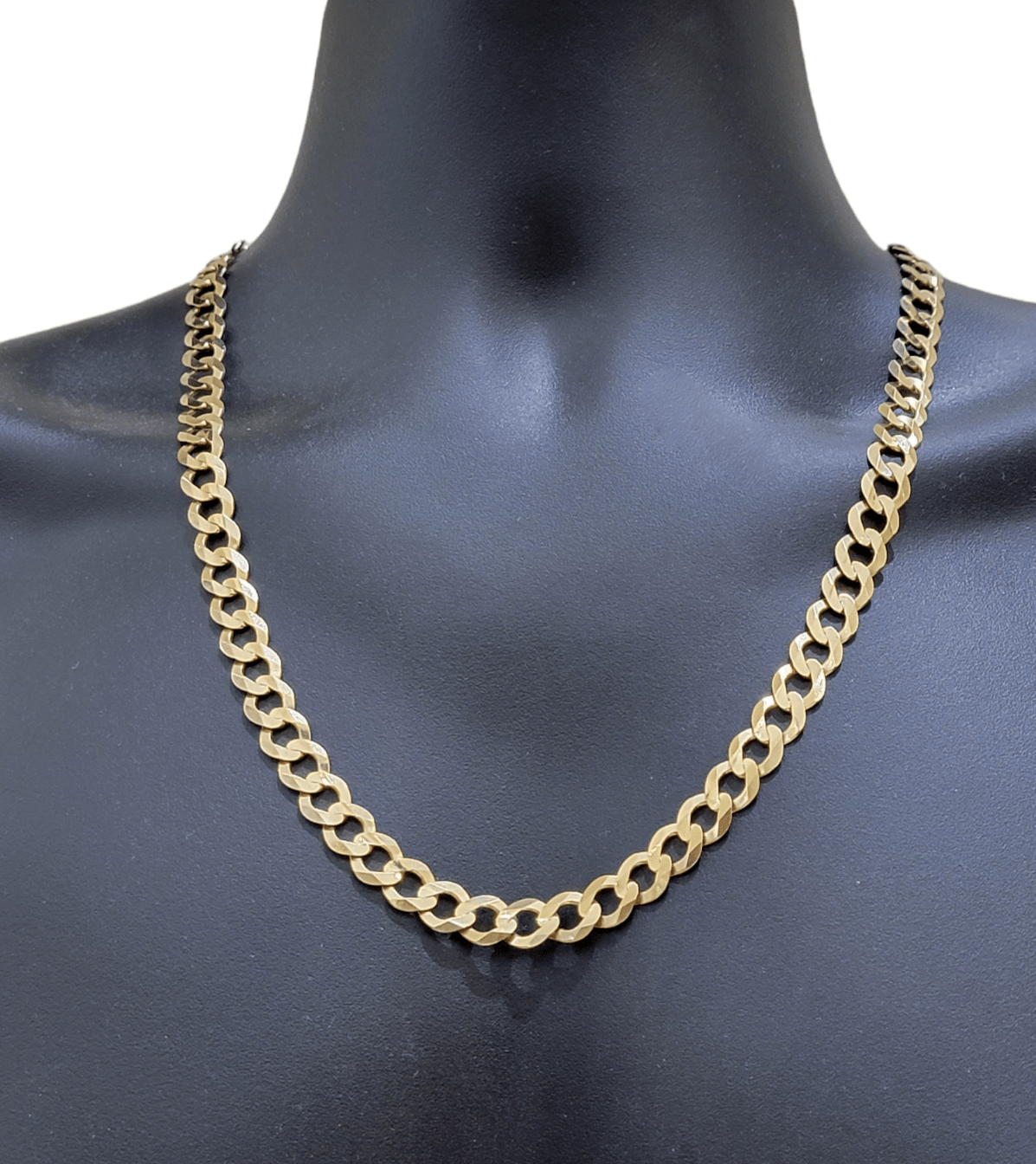 Real 10k Gold Chain Cuban Curb Link 24 Inch 10mm Solid 10kt Yellow Gold Necklace - Reva Jeweler