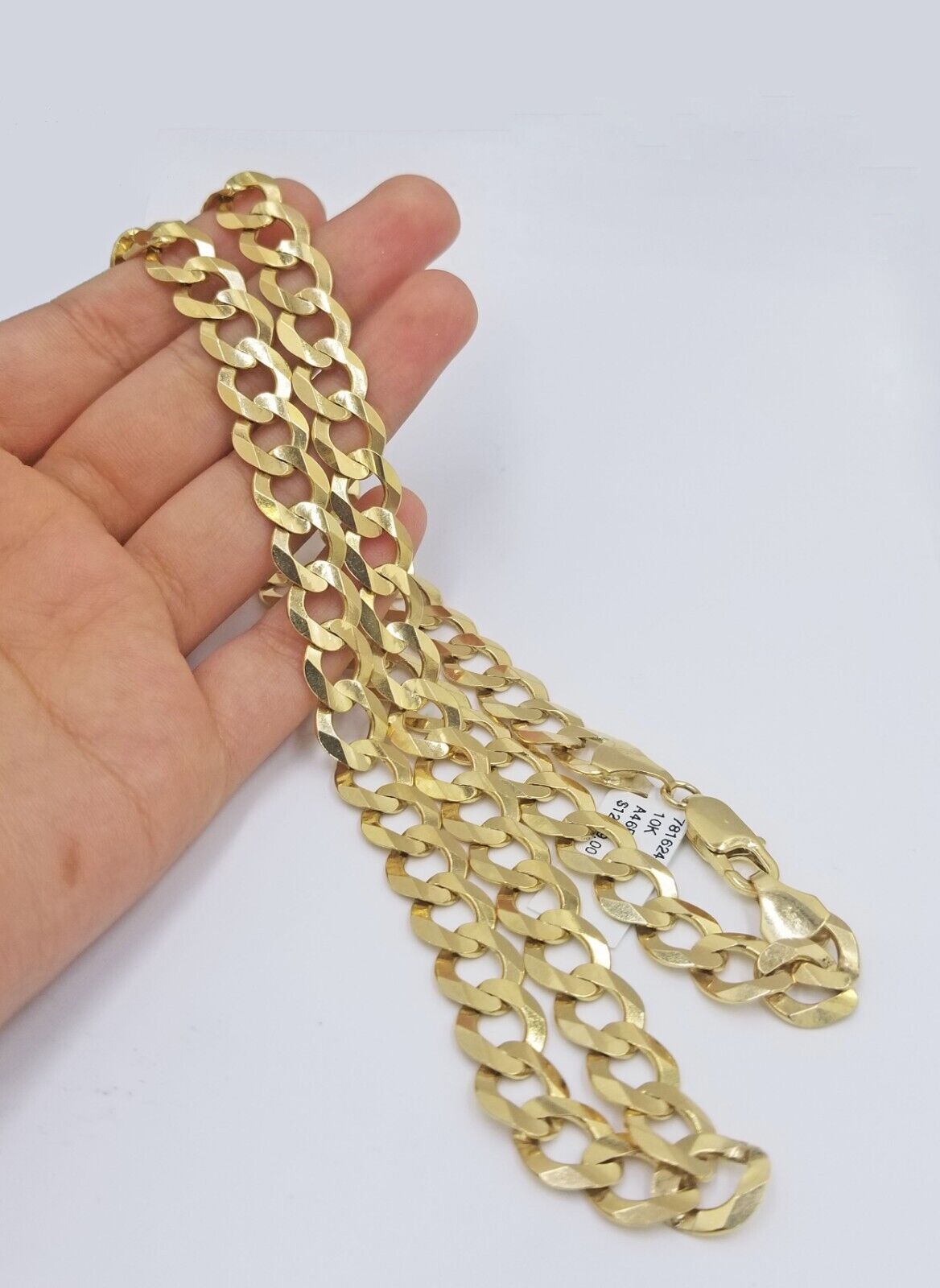 Real 10k Gold Chain Cuban Curb Link 24 Inch 10mm Solid 10kt Yellow Gold Necklace - Reva Jeweler
