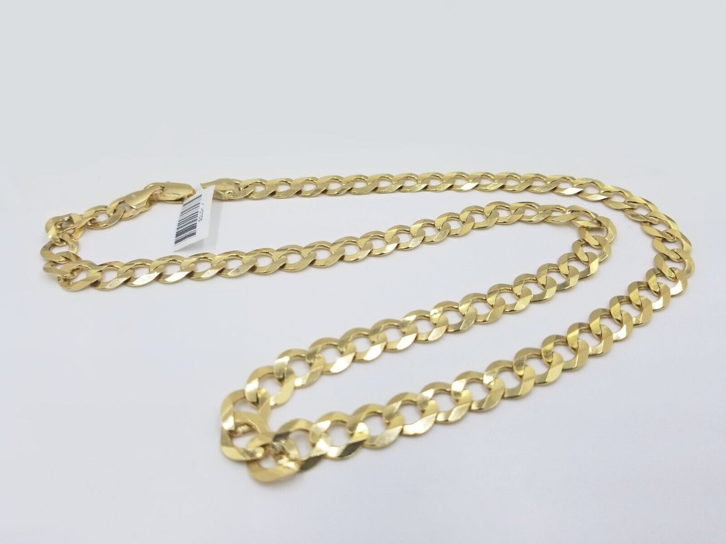 Real 10k Gold Chain Cuban Curb Link 24 Inch 10mm Solid 10kt Yellow Gold Necklace - Reva Jeweler