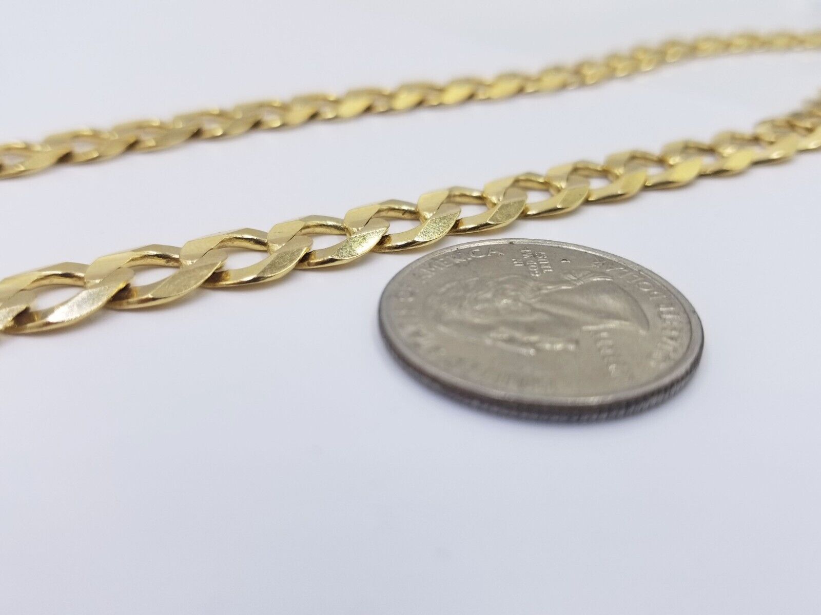 Real 10k Gold Chain Cuban Curb Link 24 Inch 10mm Solid 10kt Yellow Gold Necklace - Reva Jeweler