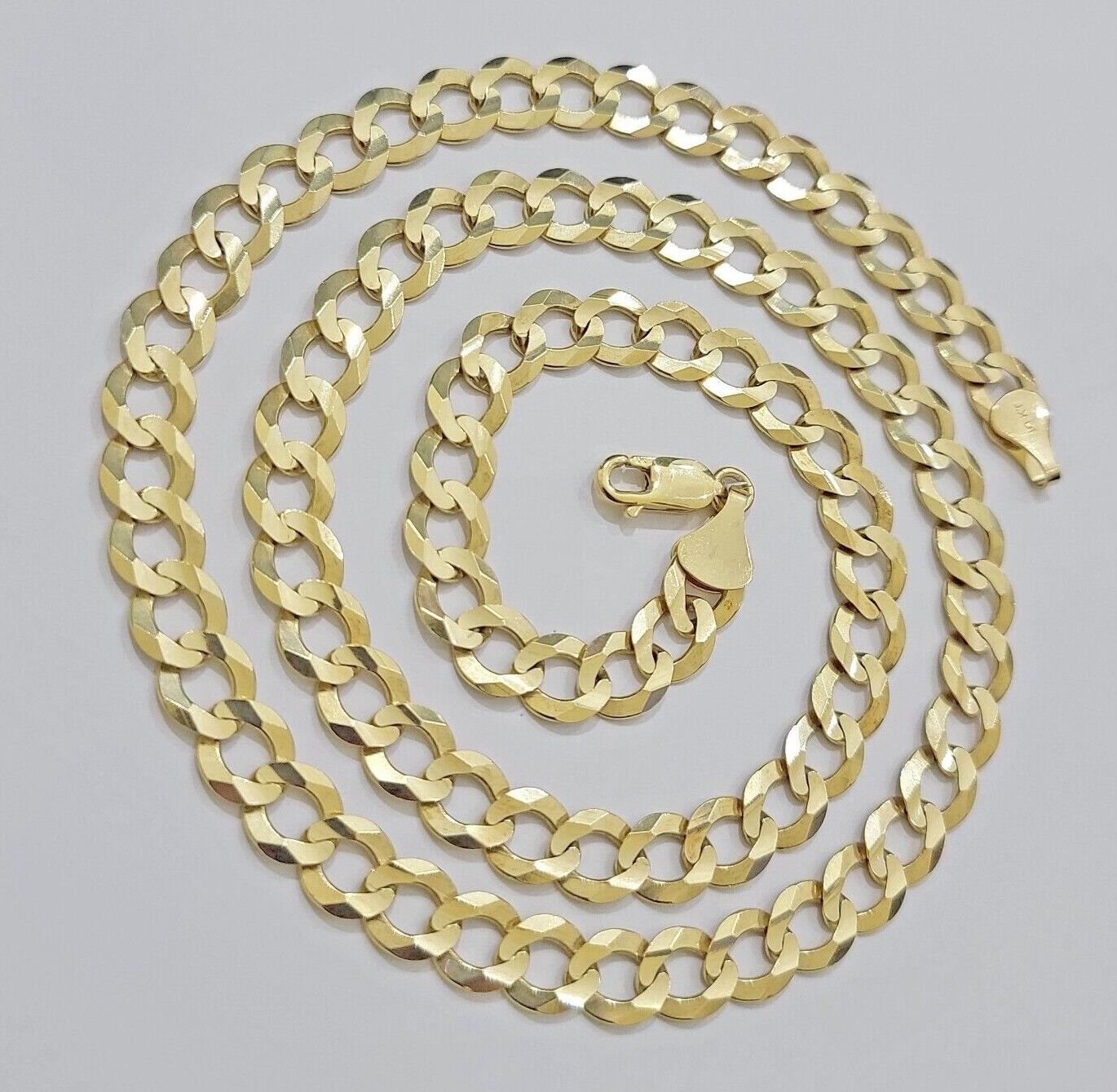 Real 10k Gold Chain Cuban Curb Link 9mm 18 in - 30 Inch Mens Solid 10kt Yellow - Reva Jeweler