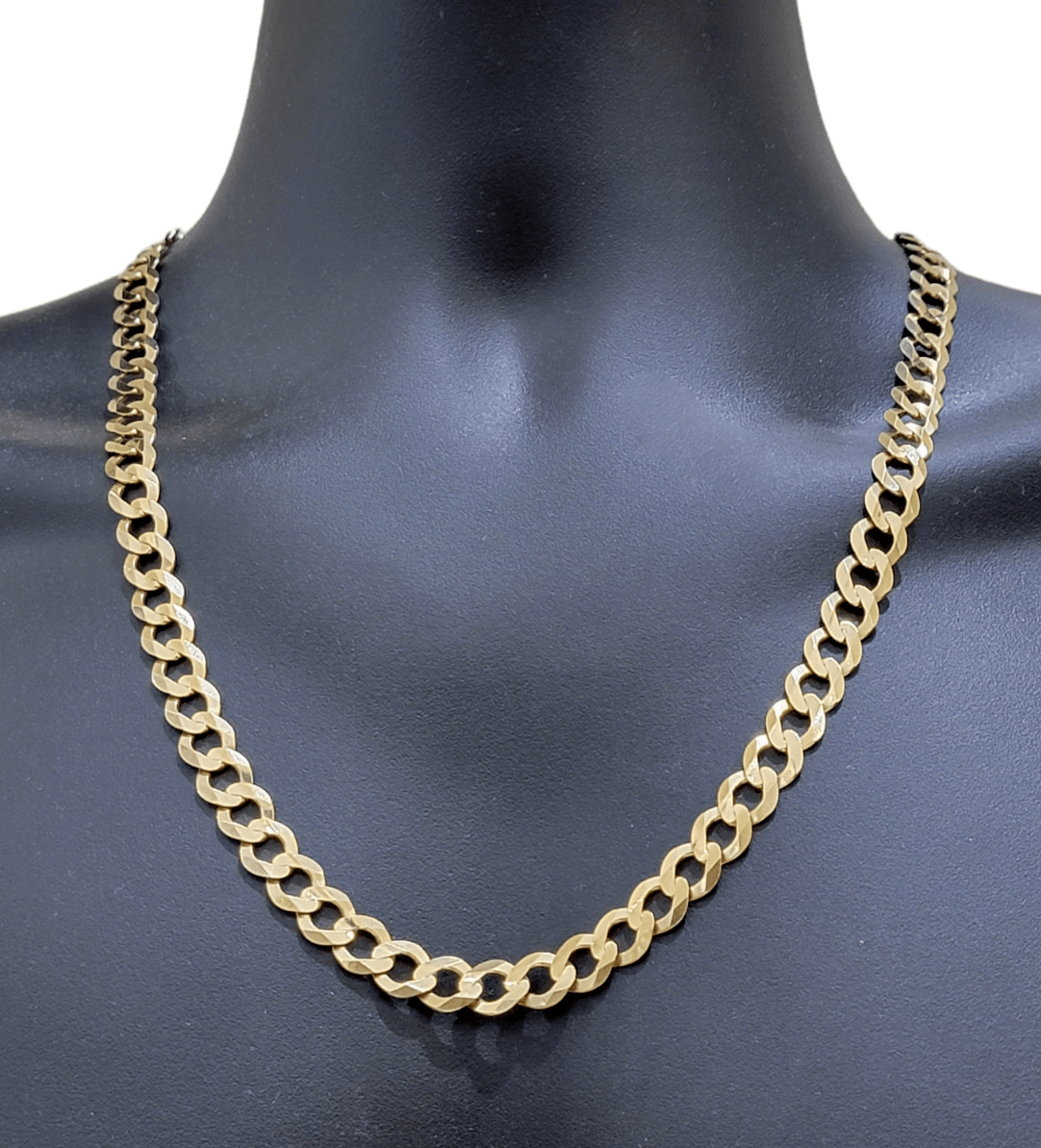 Real 10k Gold Chain Cuban Curb Link 9mm 18 in - 30 Inch Mens Solid 10kt Yellow - Reva Jeweler