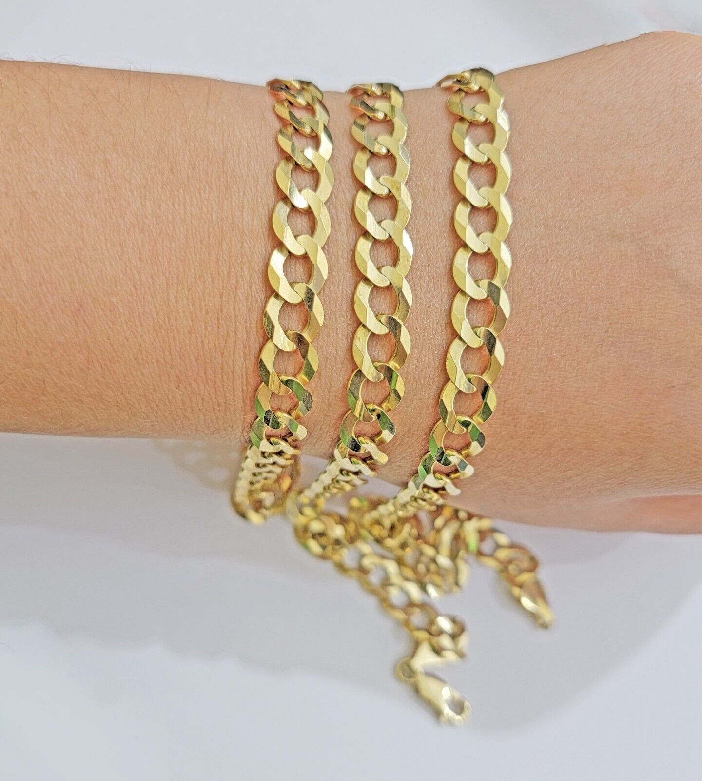 Real 10k Gold Chain Cuban Curb Link 9mm 18 in - 30 Inch Mens Solid 10kt Yellow - Reva Jeweler