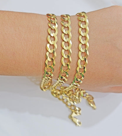 Real 10k Gold Chain Cuban Curb Link 9mm 18 in - 30 Inch Mens Solid 10kt Yellow - Reva Jeweler