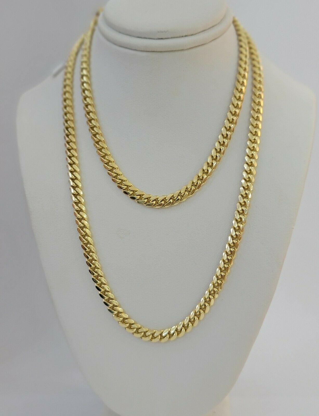 Real 10k Gold Chain Miami Cuban Link 5MM Necklace 18" - 24" SOLID 10kt Men Women - Reva Jeweler