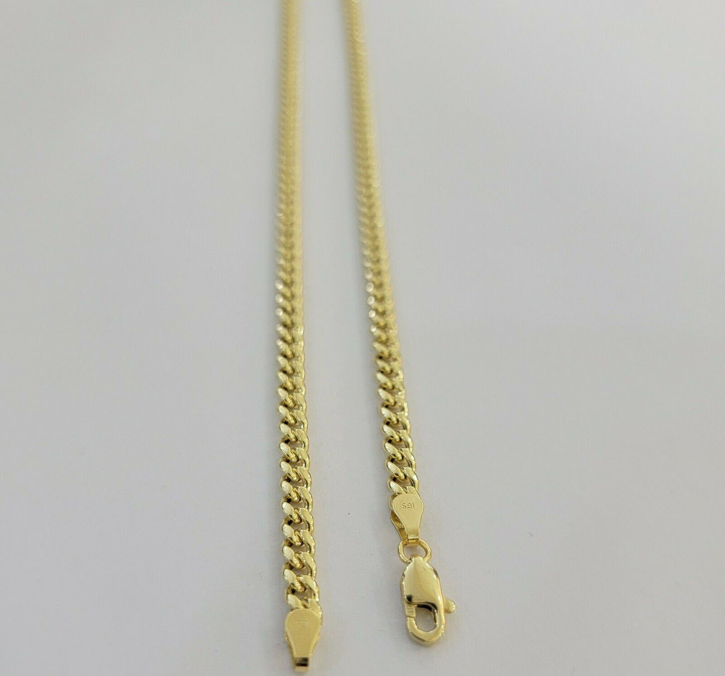Real 10k Gold Chain Miami Cuban Link Necklace 18" 20" 22" 24" 26" 3.5mm 10kt Oro - Reva Jeweler
