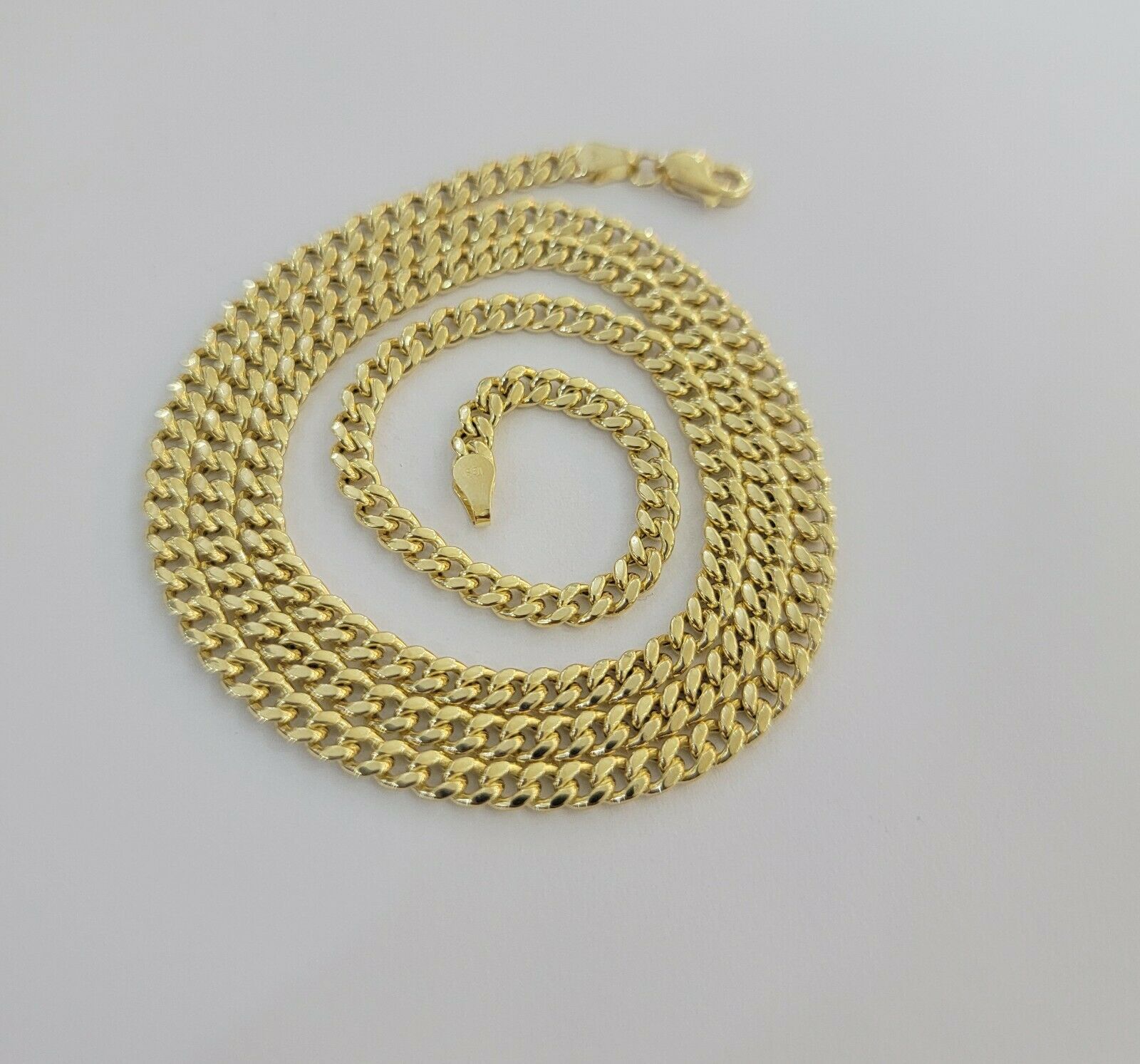 Real 10k Gold Chain Miami Cuban Link Necklace 18" 20" 22" 24" 26" 3.5mm 10kt Oro - Reva Jeweler