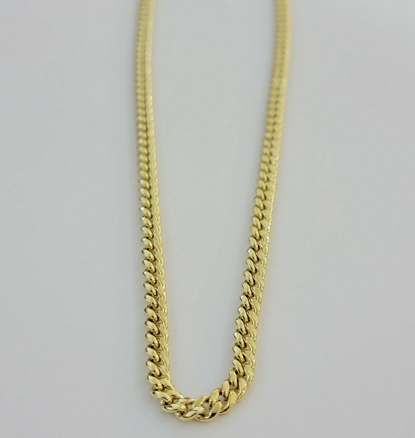 Real 10k Gold Chain Miami Cuban Link Necklace 18" 20" 22" 24" 26" 4.5mm 10kt Oro - Reva Jeweler