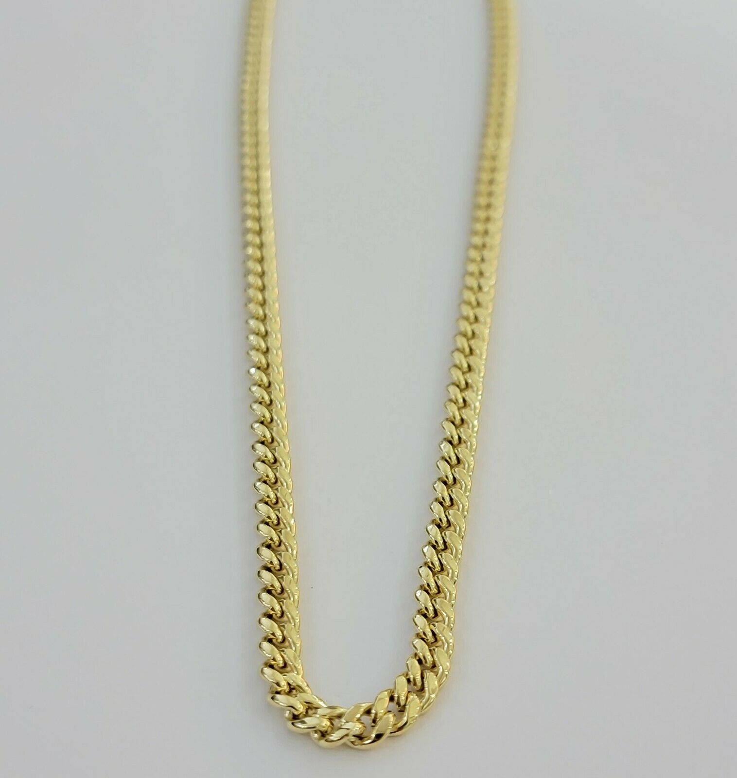 Real 10k Gold Chain Miami Cuban Link Necklace 18" 20" 22" 24" 26" 4.5mm 10kt Oro - Reva Jeweler
