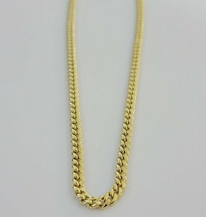 Real 10k Gold Chain Miami Cuban Link Necklace 18" 20" 22" 24" 26" 4.5mm 10kt Oro - Reva Jeweler