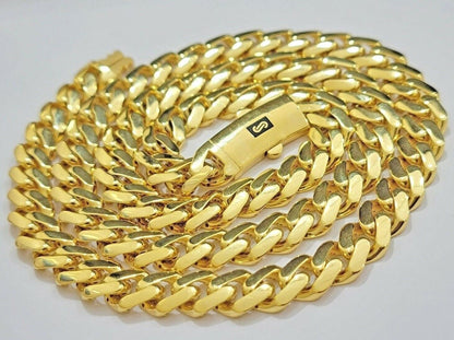 Real 10k Gold Chain Monaco Necklace Cuban Royal Link 8.5 mm 22" Inch Plain ,10KT - Reva Jeweler